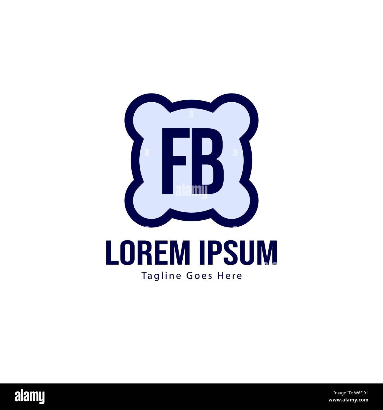 Erste FB logo Vorlage mit modernen Rahmen. Minimalistische FB schreiben logo Vector Illustration Design Stock Vektor