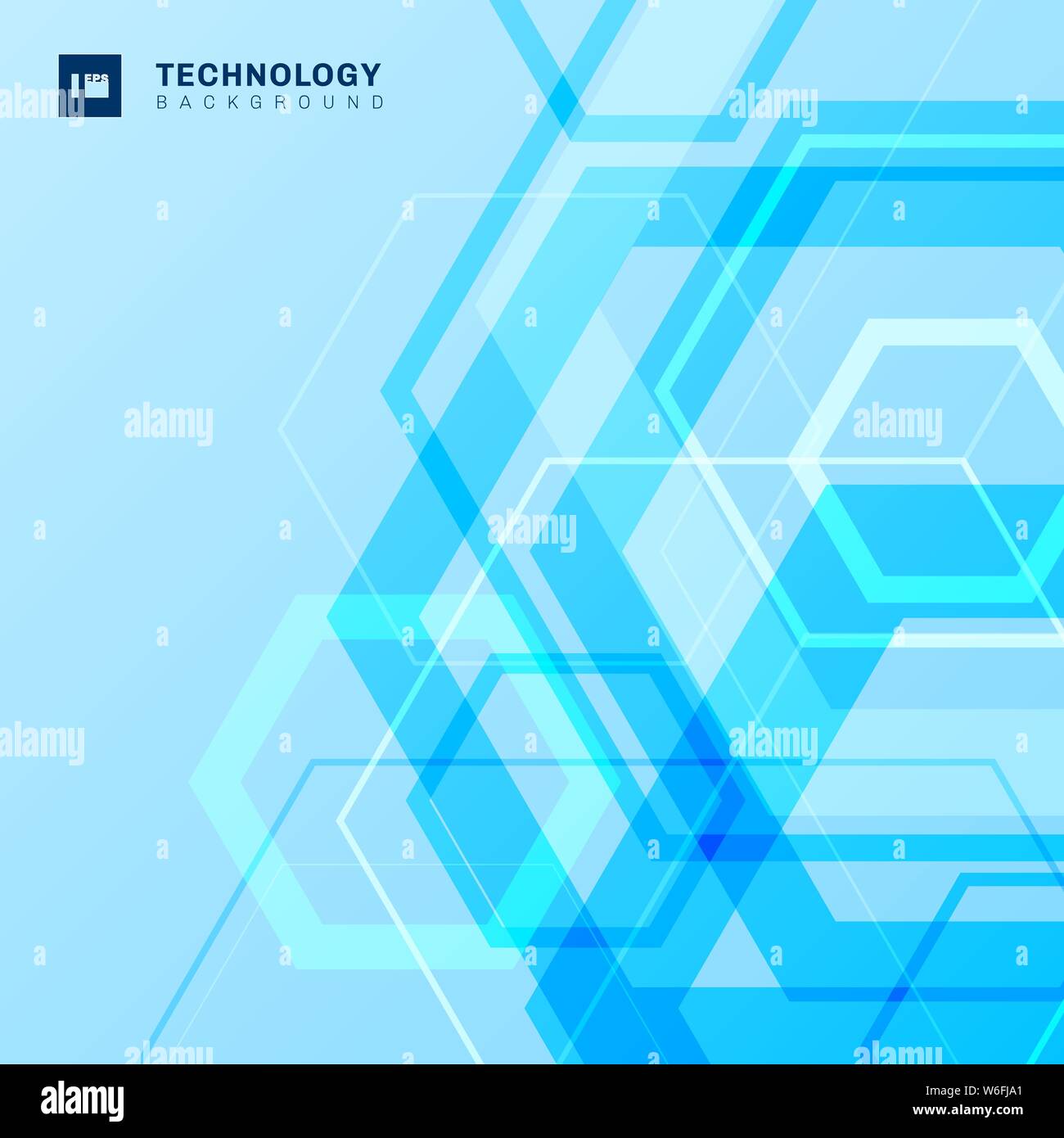Abstrakte geometrische Sechsecke Form Technologie Digitaler futuristisches Konzept blauer Hintergrund mit Platz für Ihren Text. Vector Illustration Stock Vektor