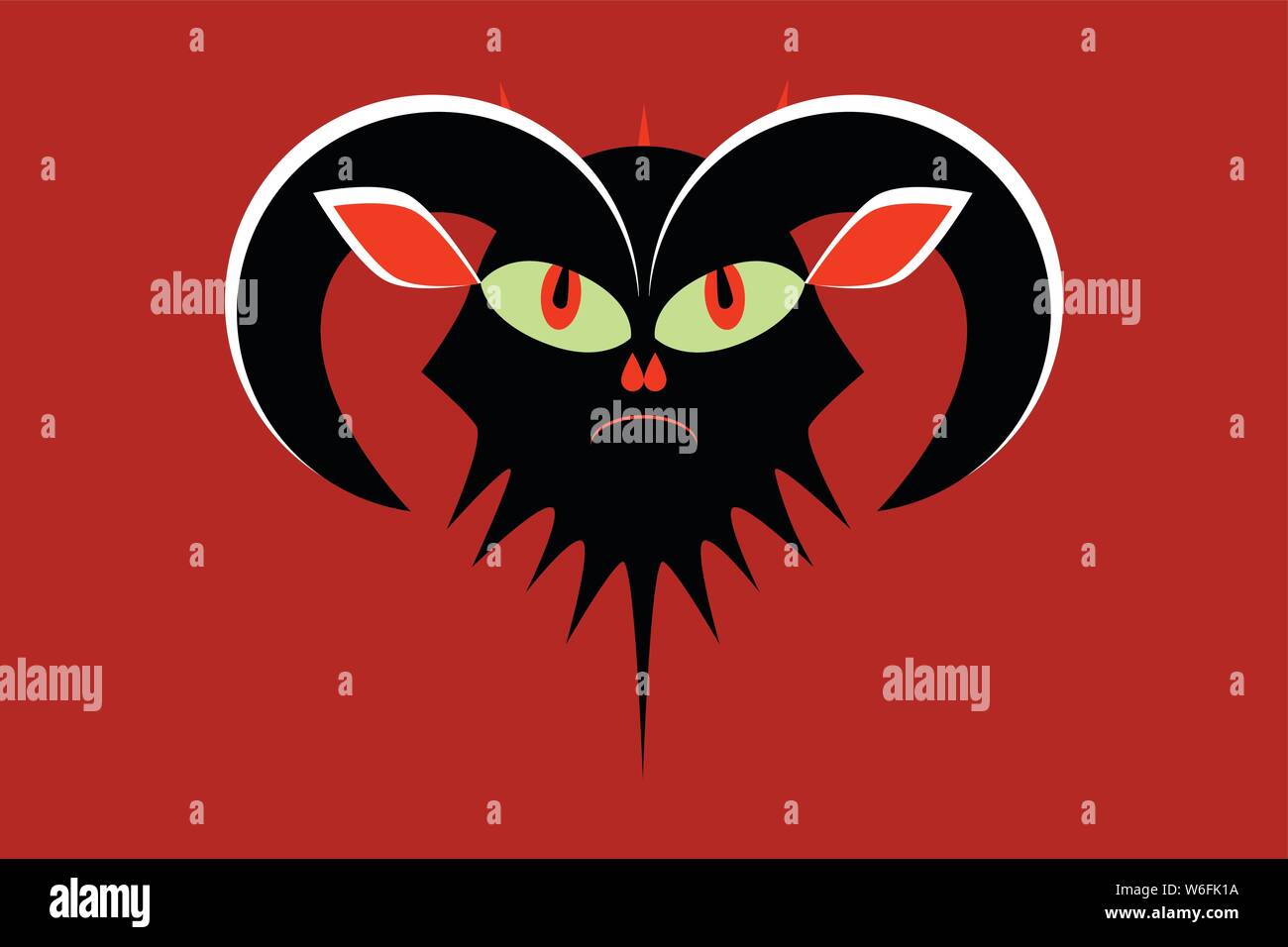 Schwarz und Rot Ziege Vorderansicht Stock Vektor