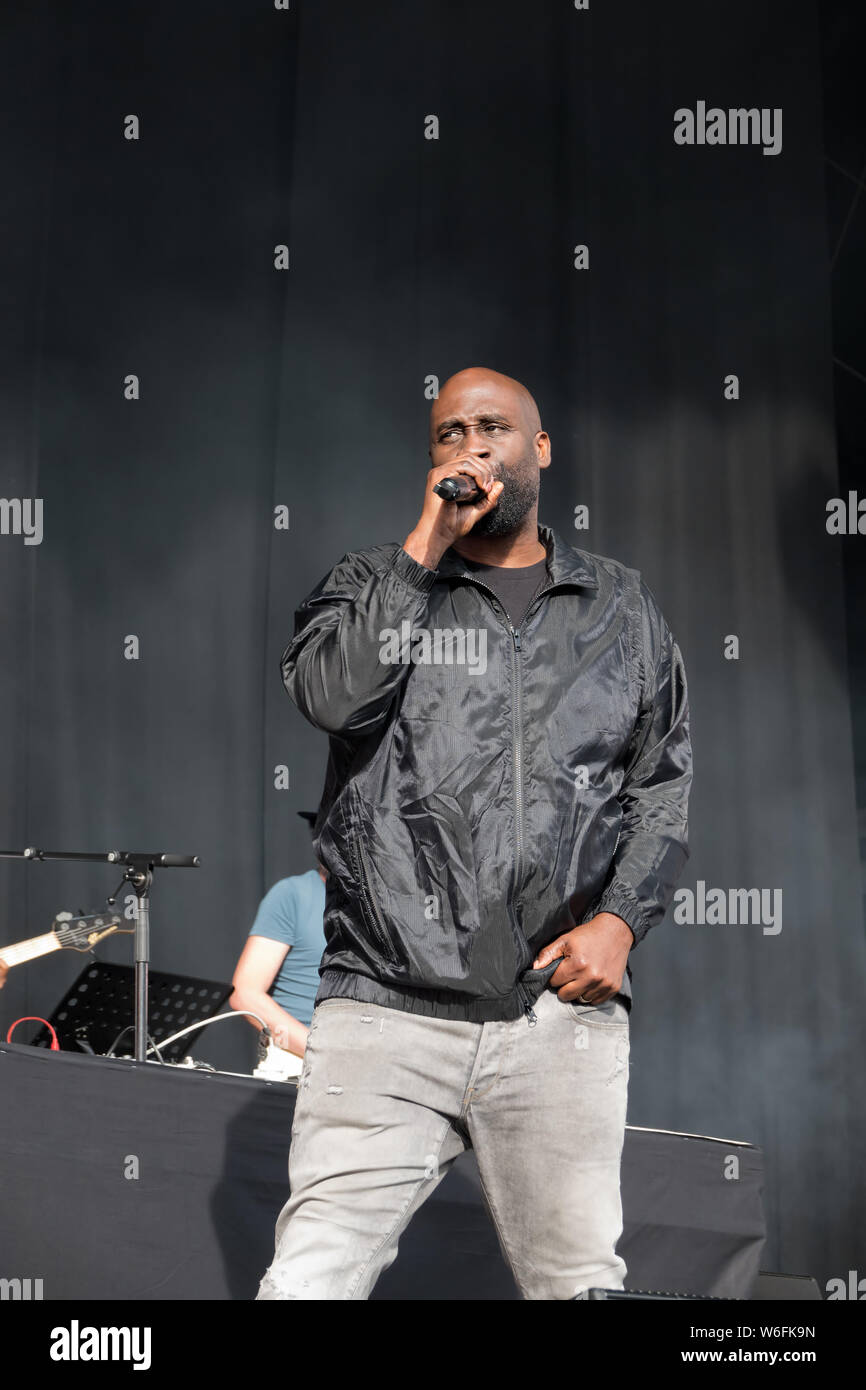 Kelvin Mercer von De La Soul auf der Bühne am 2019 Liverpool International Music Festival (LIMF). Stockfoto