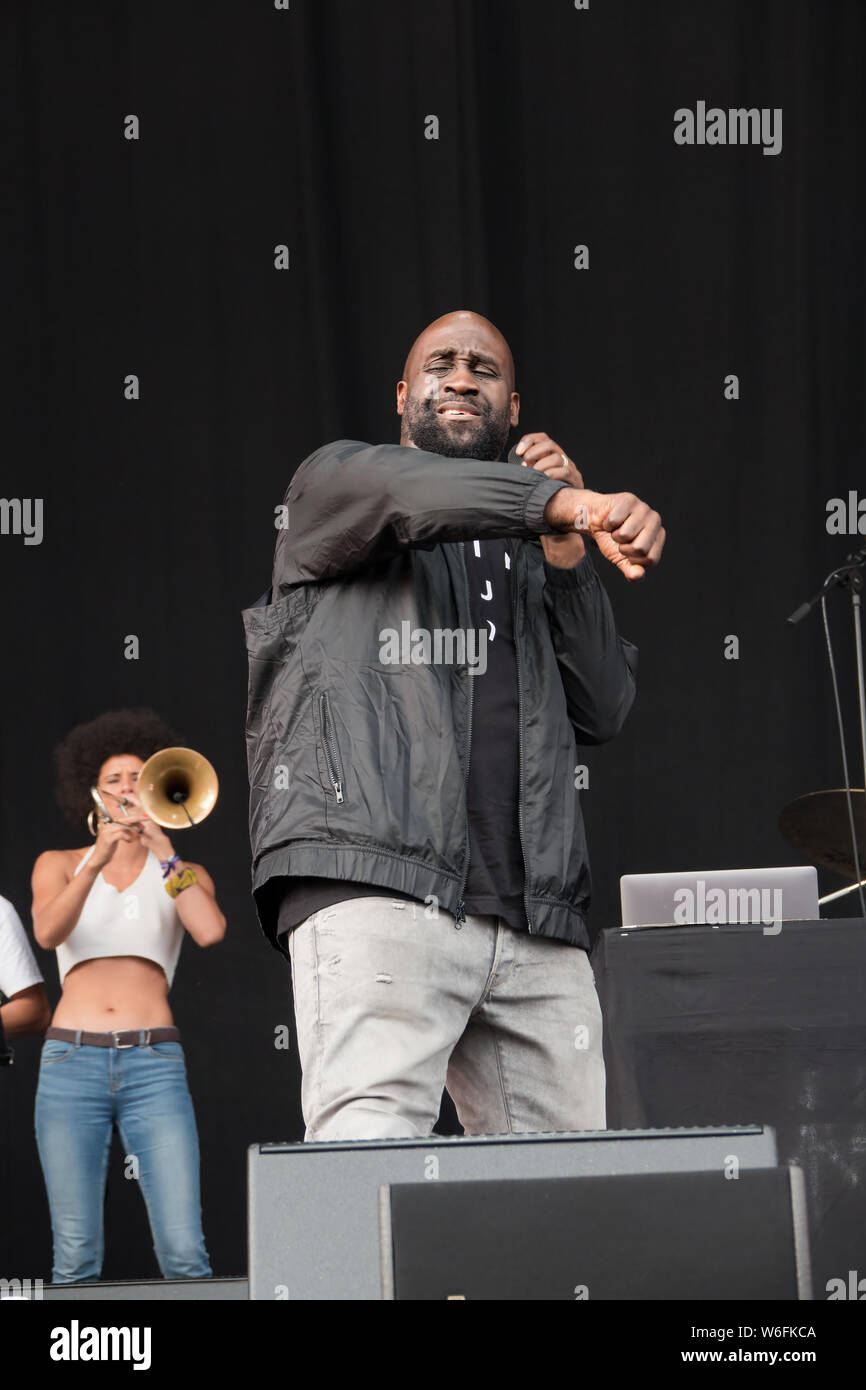 Kelvin Mercer von De La Soul auf der Bühne am 2019 Liverpool International Music Festival (LIMF). Stockfoto