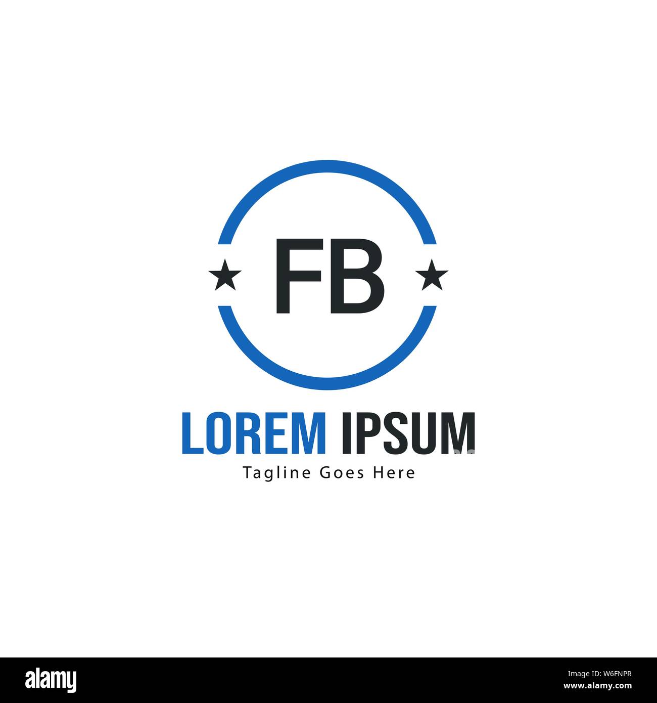 Erste FB logo Vorlage mit modernen Rahmen. Minimalistische FB schreiben logo Vector Illustration Design Stock Vektor