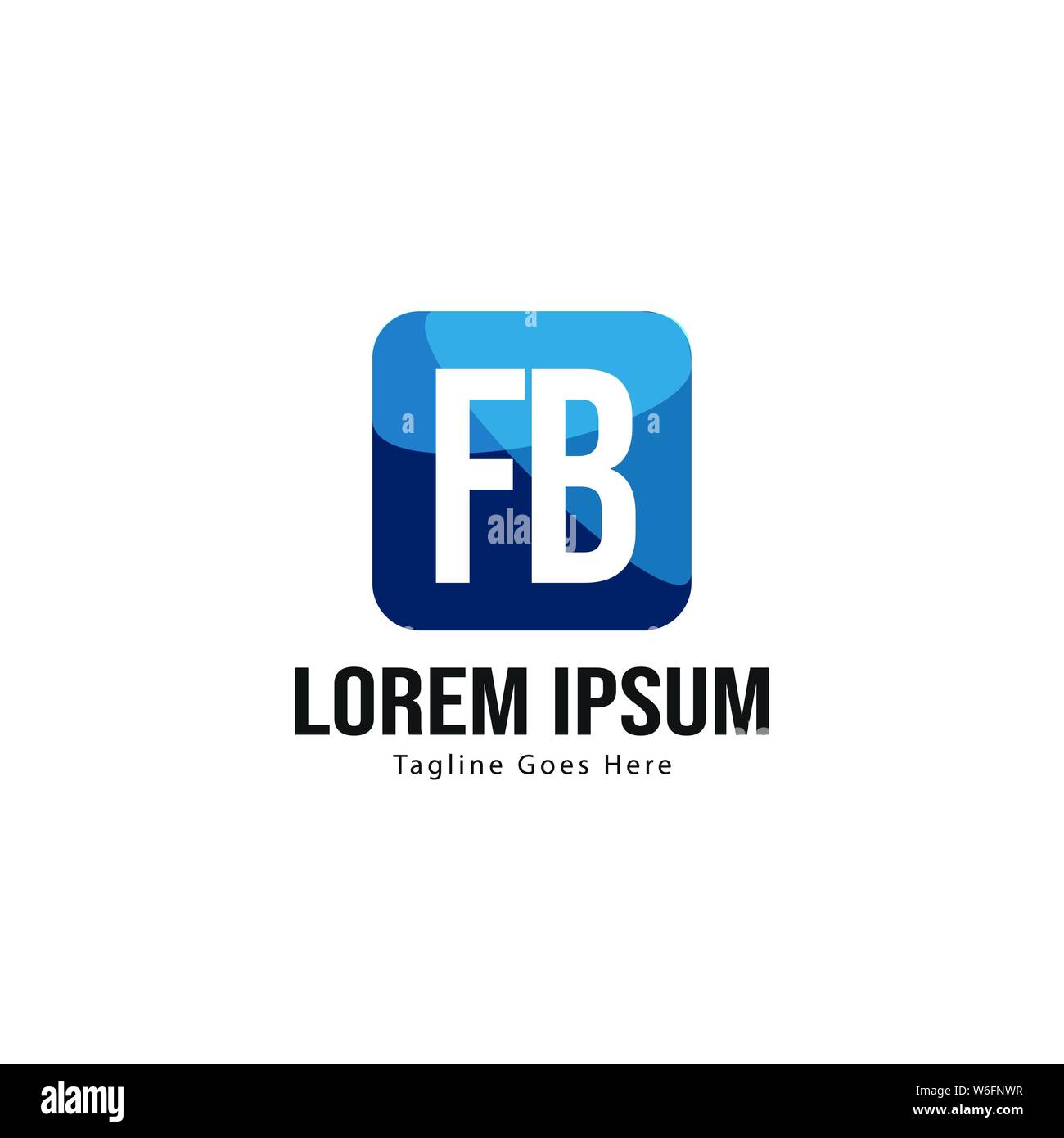 Erste FB logo Vorlage mit modernen Rahmen. Minimalistische FB schreiben logo Vector Illustration Design Stock Vektor