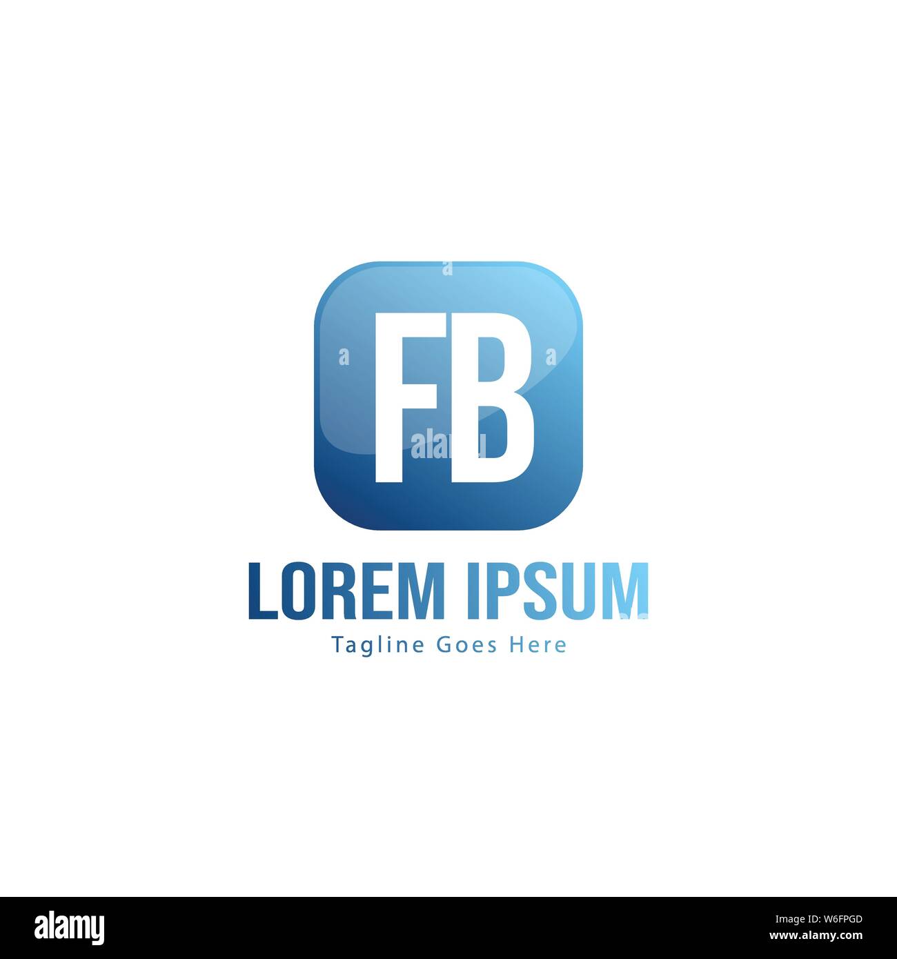 Erste FB logo Vorlage mit modernen Rahmen. Minimalistische FB schreiben logo Vector Illustration Design Stock Vektor