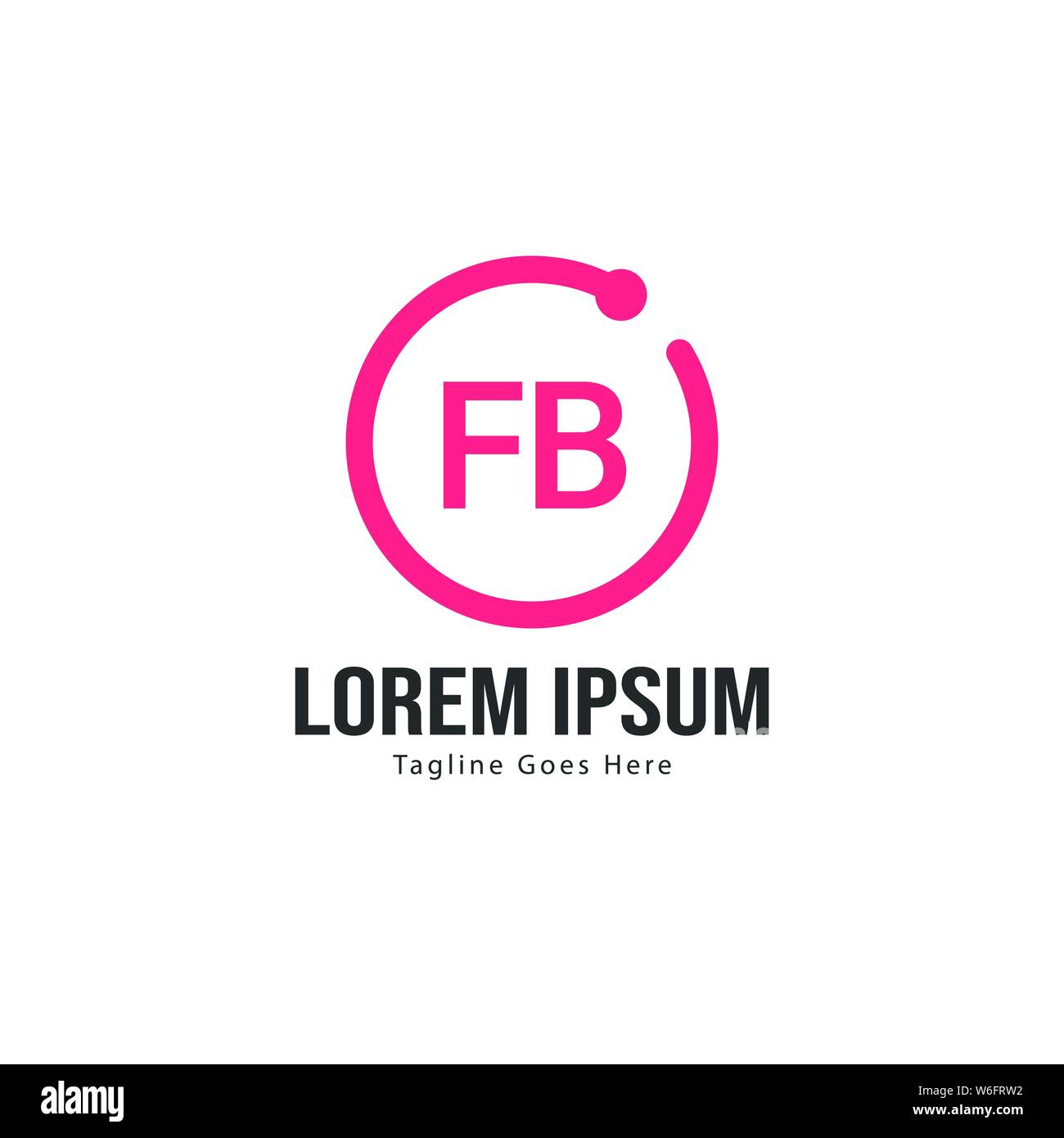 Erste FB logo Vorlage mit modernen Rahmen. Minimalistische FB schreiben logo Vector Illustration Design Stock Vektor