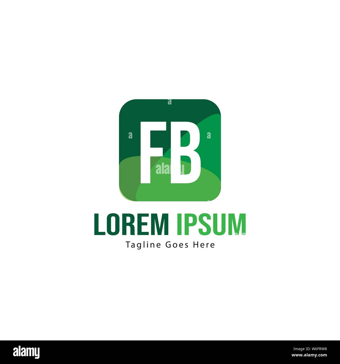 Erste FB logo Vorlage mit modernen Rahmen. Minimalistische FB schreiben logo Vector Illustration Design Stock Vektor