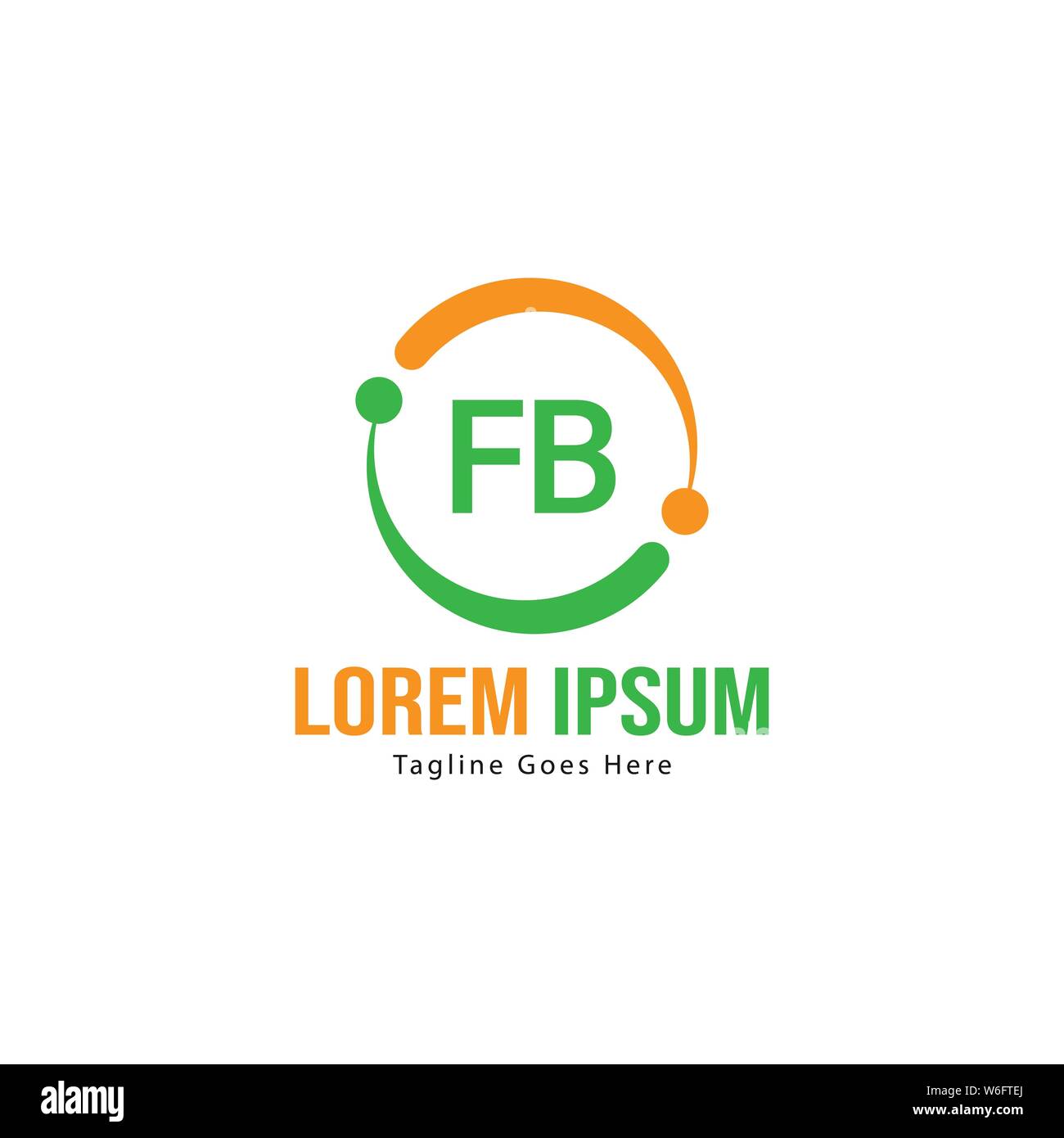 Erste FB logo Vorlage mit modernen Rahmen. Minimalistische FB schreiben logo Vector Illustration Design Stock Vektor