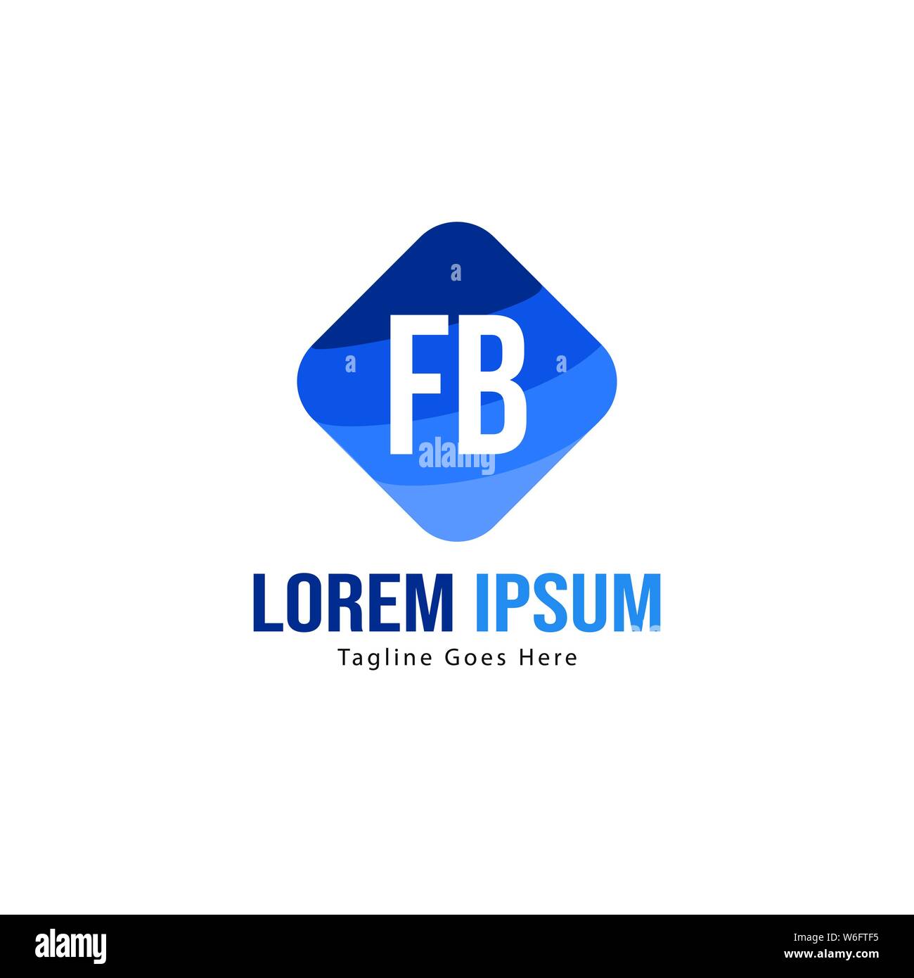 Erste FB logo Vorlage mit modernen Rahmen. Minimalistische FB schreiben logo Vector Illustration Design Stock Vektor