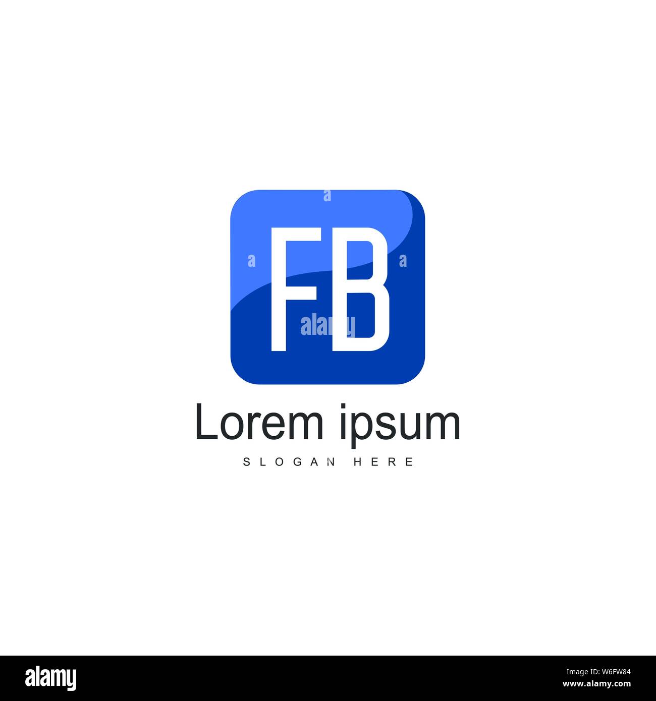 Erste FB logo Vorlage mit modernen Rahmen. Minimalistische FB schreiben logo Vector Illustration Design Stock Vektor