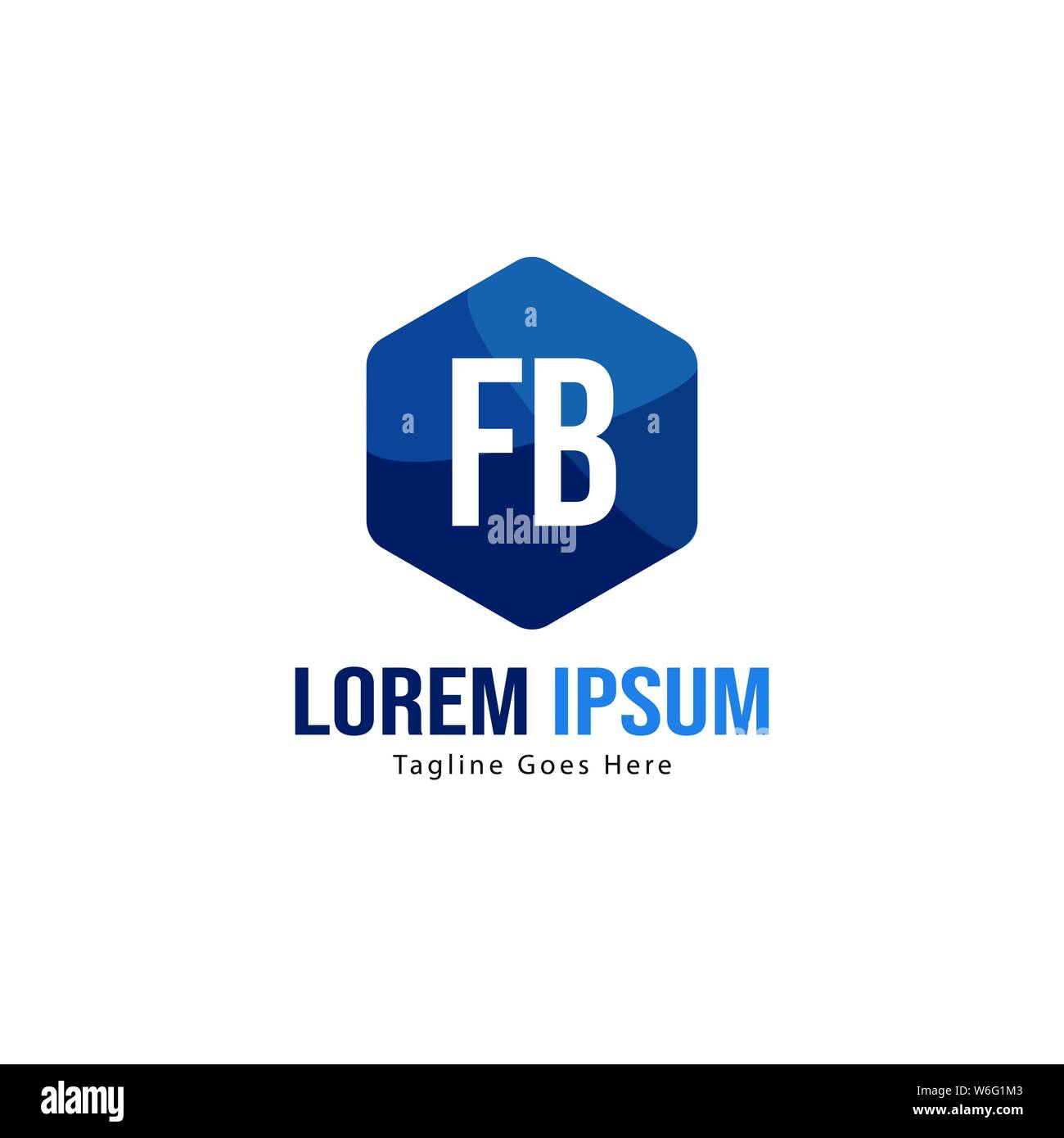 Erste FB logo Vorlage mit modernen Rahmen. Minimalistische FB schreiben logo Vector Illustration Design Stock Vektor