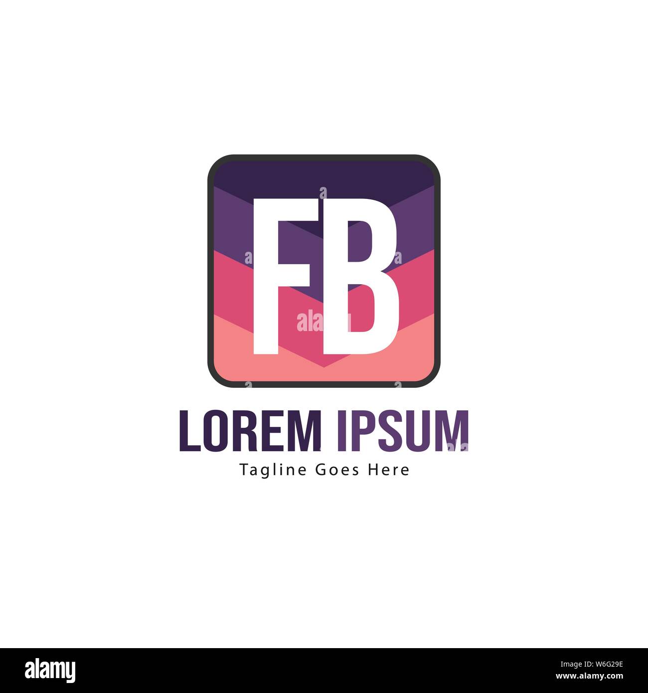 Erste FB logo Vorlage mit modernen Rahmen. Minimalistische FB schreiben logo Vector Illustration Design Stock Vektor
