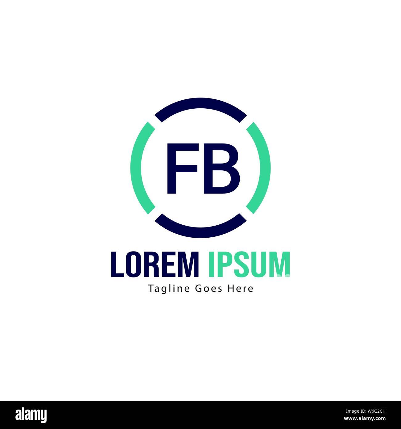 Erste FB logo Vorlage mit modernen Rahmen. Minimalistische FB schreiben logo Vector Illustration Design Stock Vektor