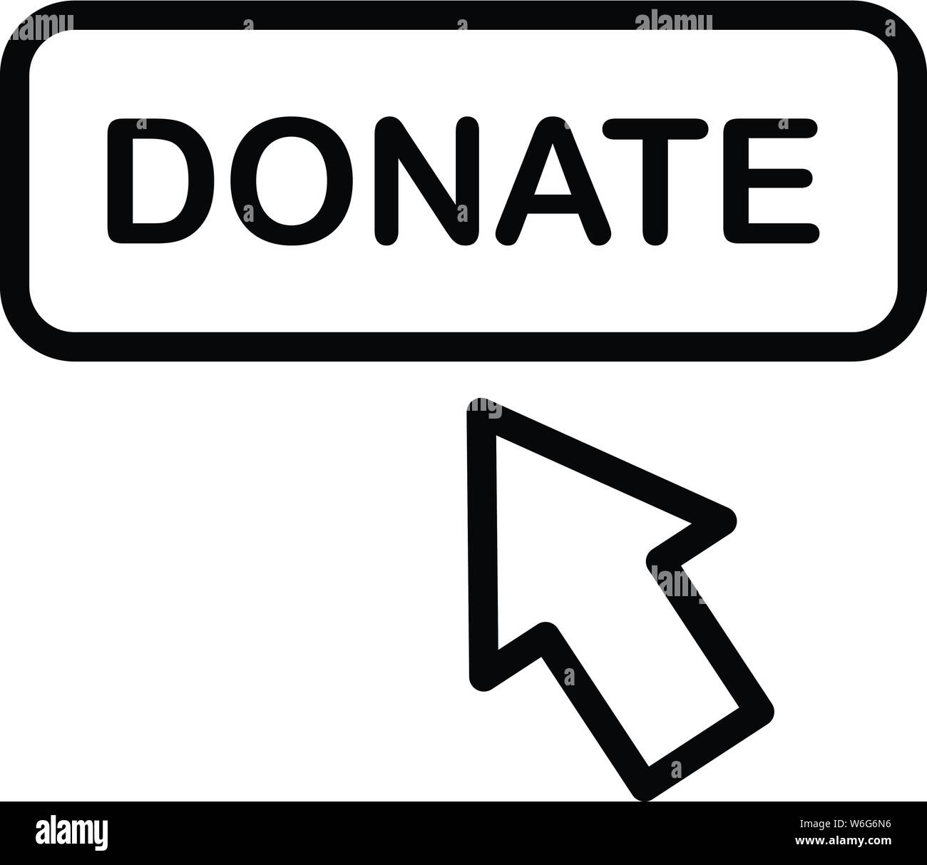 Symbol der Schaltfläche Spenden, outline Style Stock Vektor