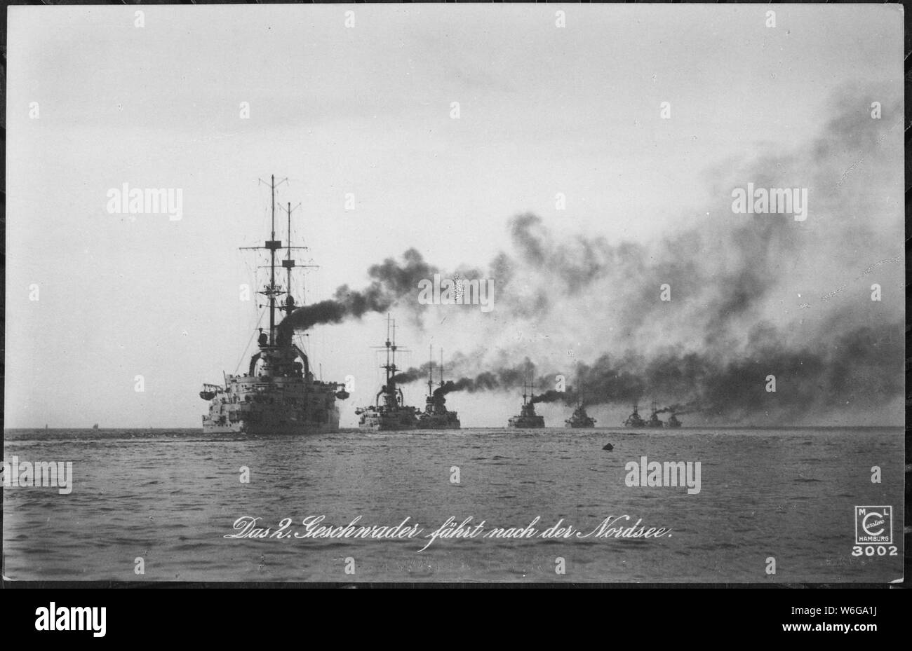 Deutsch: Das 2. Geschwader fährt nach der Nordsee. Englisch: Die zweite battleship squadron der Kaiserlichen Marine Segeln auf der Nordsee, circa 1911 - 14., Ca. 1919-ca. 1919.; Allgemeine Hinweise: Verwenden Sie Krieg und Konflikt Nummer 487 bei der Bestellung eine Reproduktion oder Anforderung von Informationen zu diesem Bild. Stockfoto