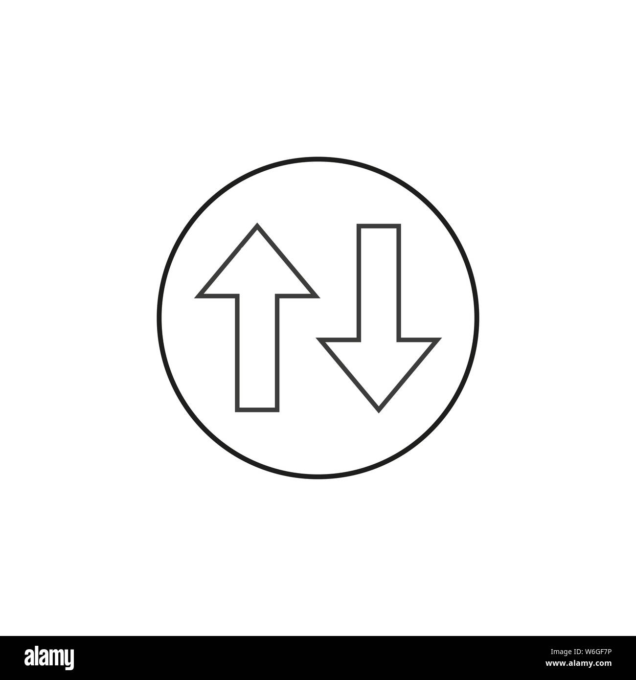 Pfeil nach unten, bis das Symbol Vektor Illustration flach Stock Vektor