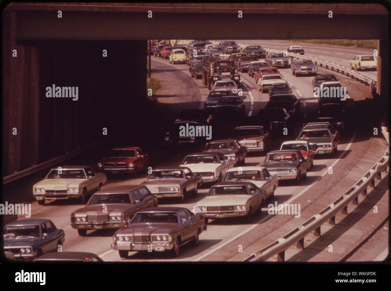 Auszug aus Cleveland in die Vororte Stockfoto