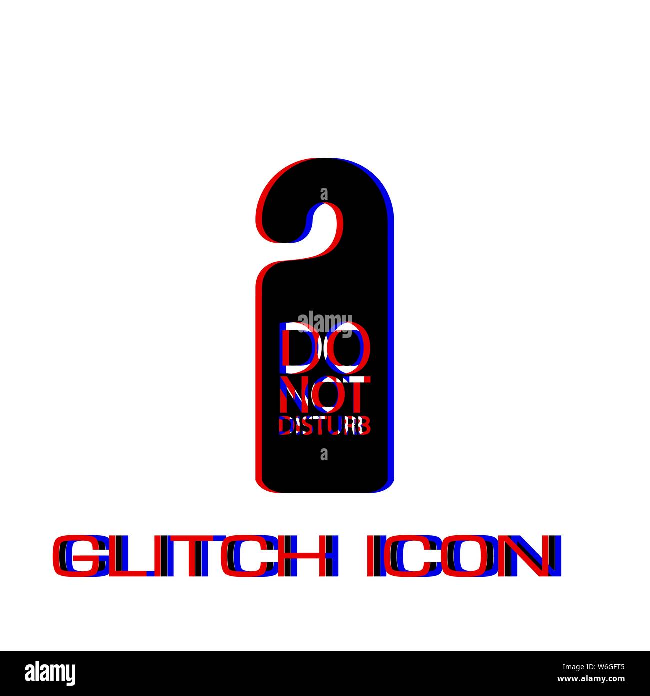Nicht stören-Symbol. Einfache Piktogramm-Glitch Wirkung. Vector illustration symbol Stock Vektor