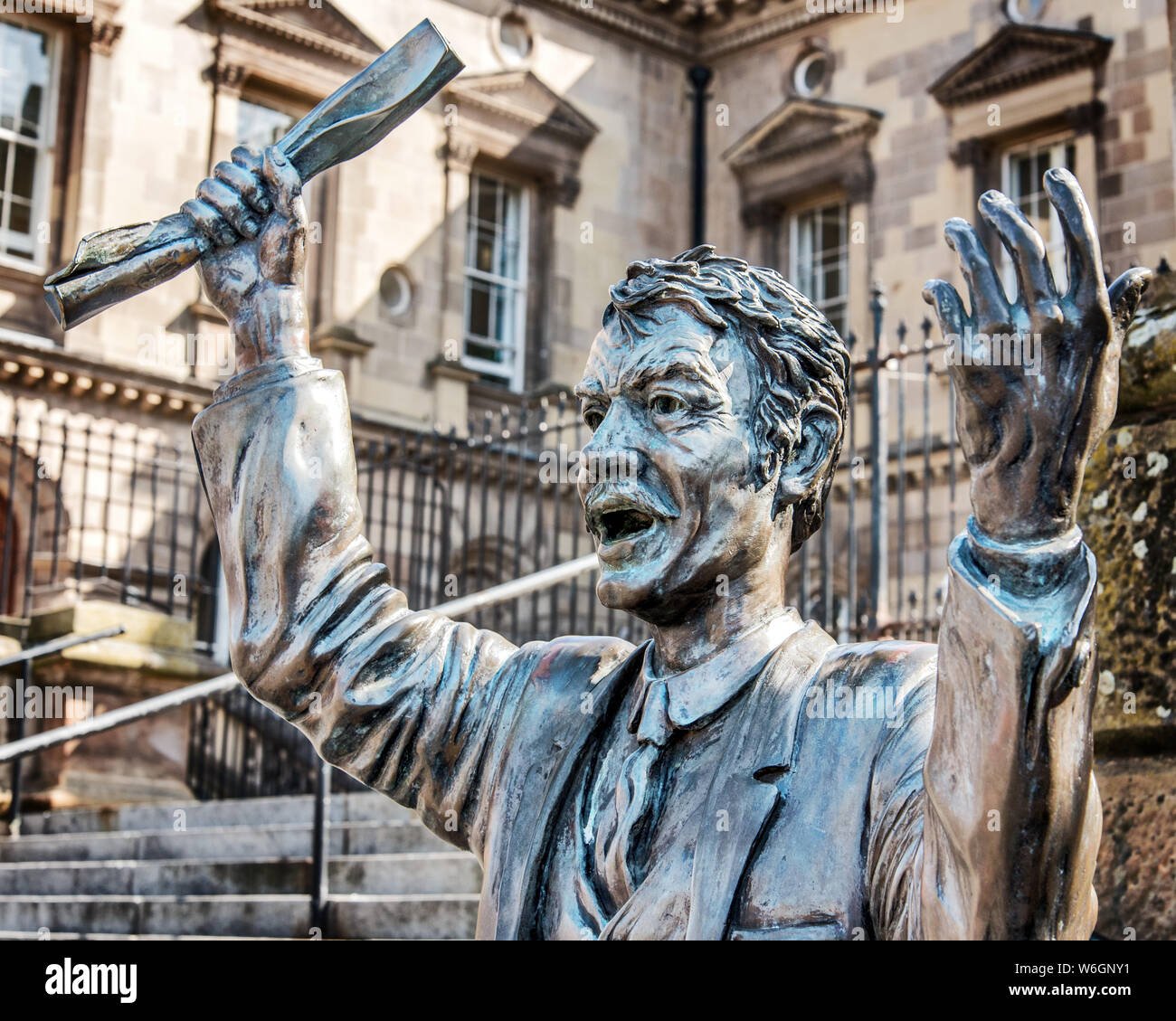 Der Lautsprecher, das Custom House Square, Belfast, Nordirland Stockfoto