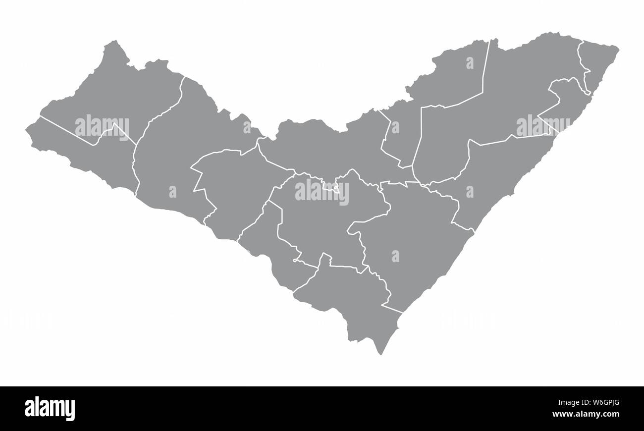 Die alagoas State map aufgeteilt nach Regionen Stock Vektor