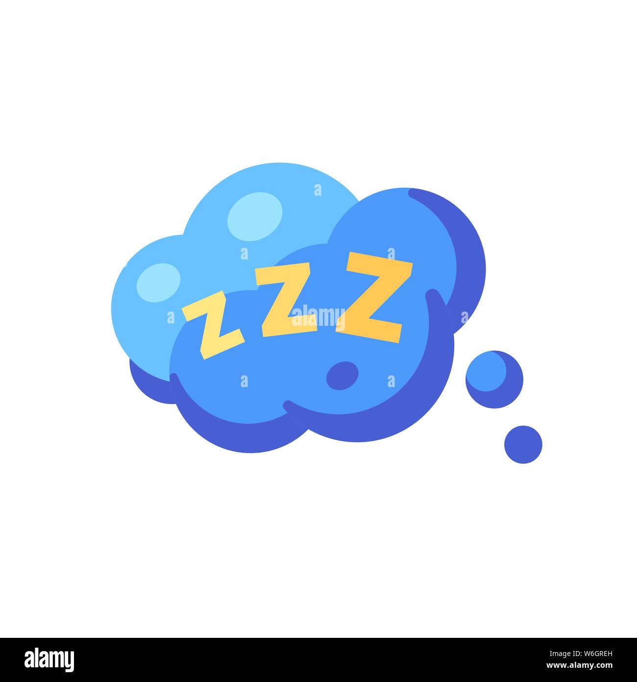 Sprechblase mit ZZZ. Schlafen flach Symbol Alamy