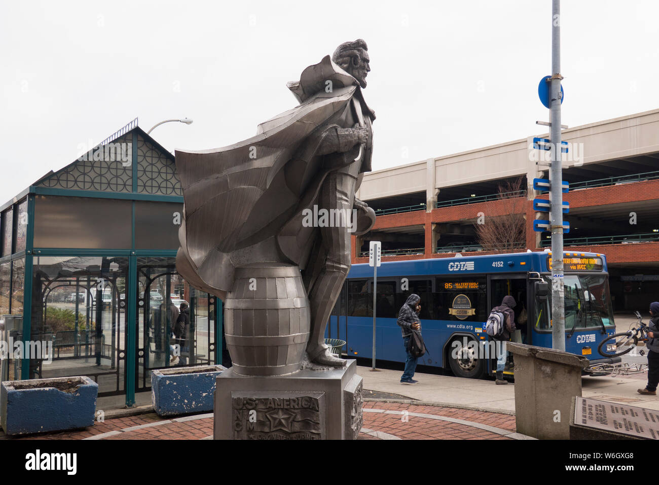 Onkel Sam Statue im Stadtzentrum von Troy NY Stockfoto