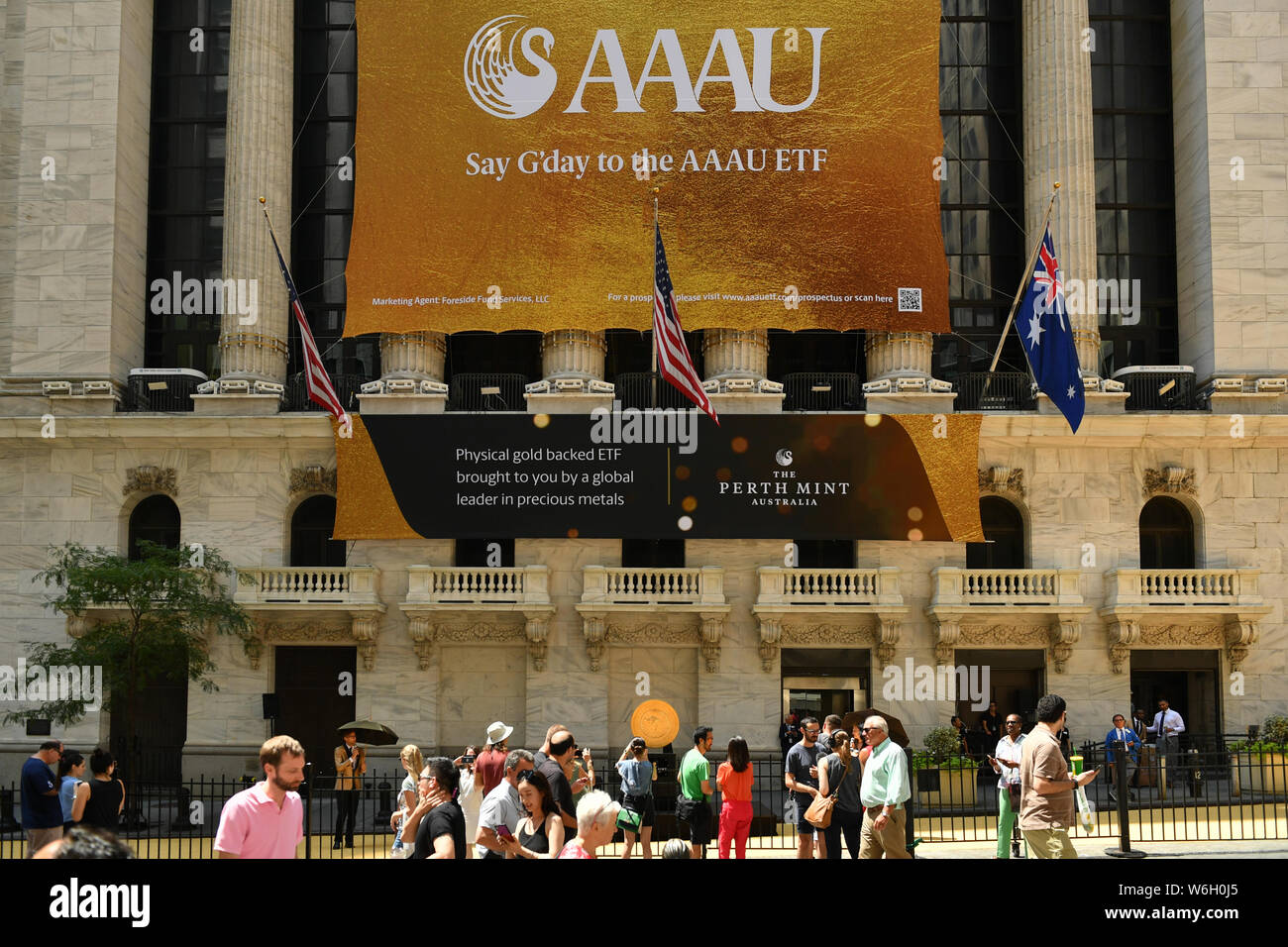 Die australische Känguru eine Tonne Gold Münze auf dem Display vor der New Yorker Börse. Stockfoto