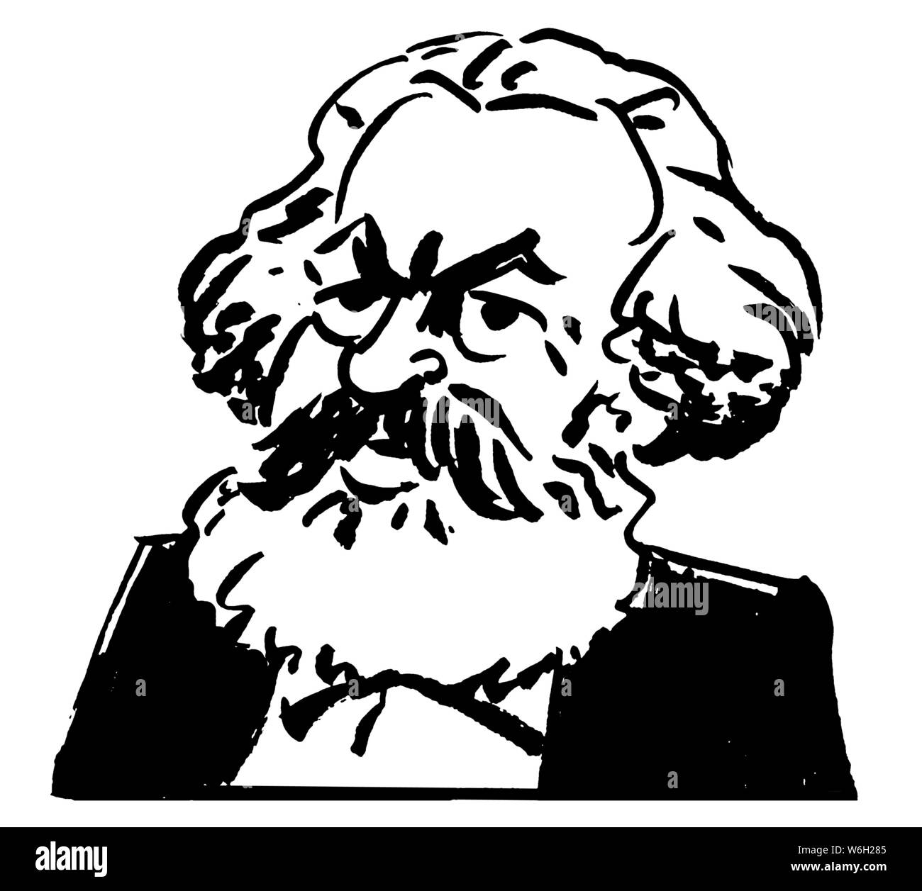 Karl Marx Schwarzweiß-Porträt Stockfoto
