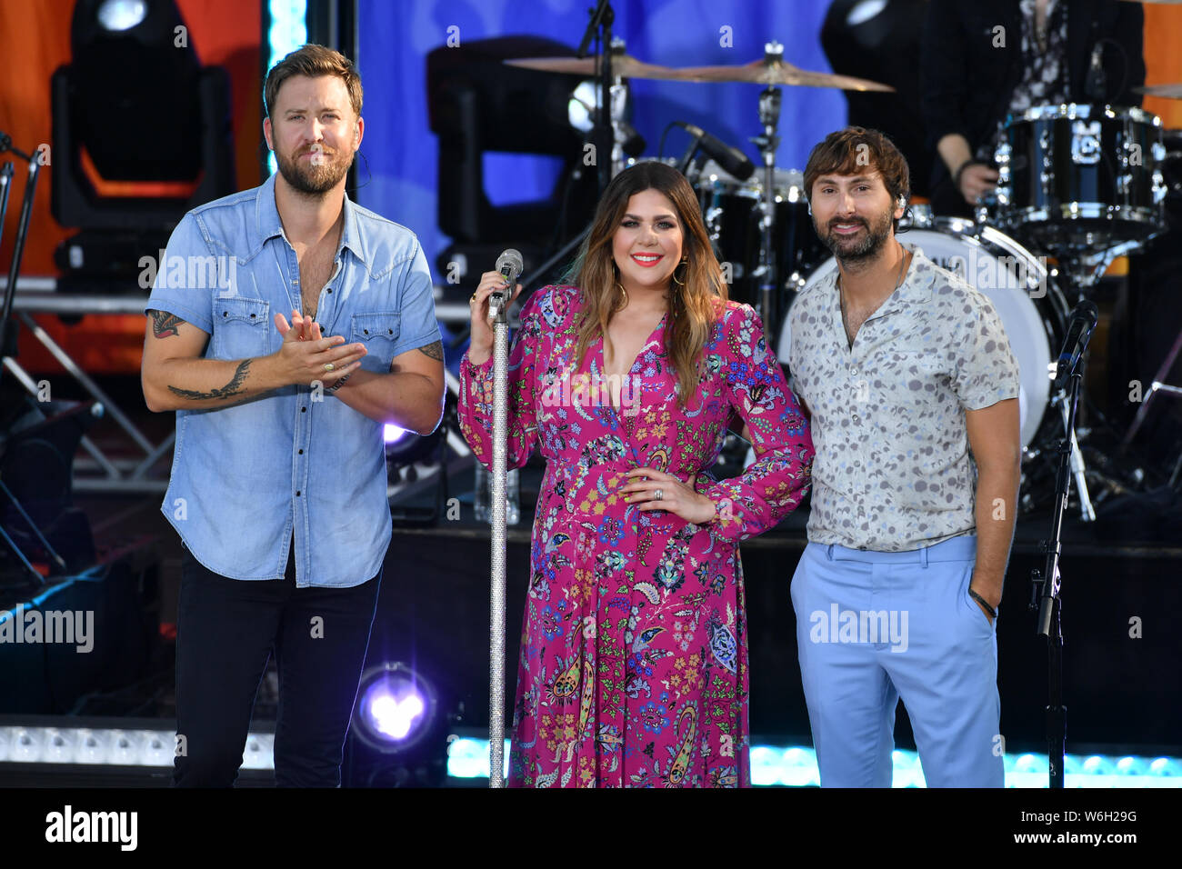 "Good Morning America", TV-Show, New York, USA - 26 Jul 2019 - Lady Antebellum - Charles Kelley, Hillary Scott und Dave Haywood Stockfoto