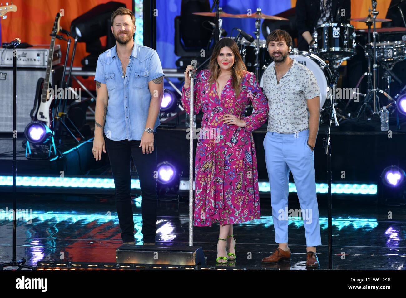 "Good Morning America", TV-Show, New York, USA - 26 Jul 2019 - Lady Antebellum - Charles Kelley, Hillary Scott und Dave Haywood Stockfoto