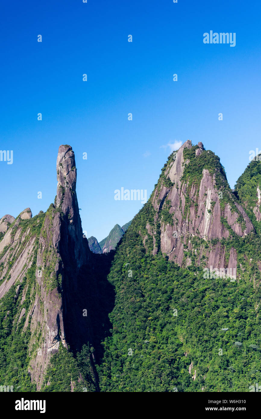 Schöne Landschaft der Berge mit dem Finger Gottes hervorgehoben Stockfoto
