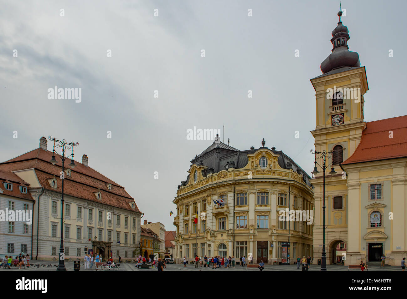 Marktplatz, Altstadt Sibiu, Rumänien Stockfoto