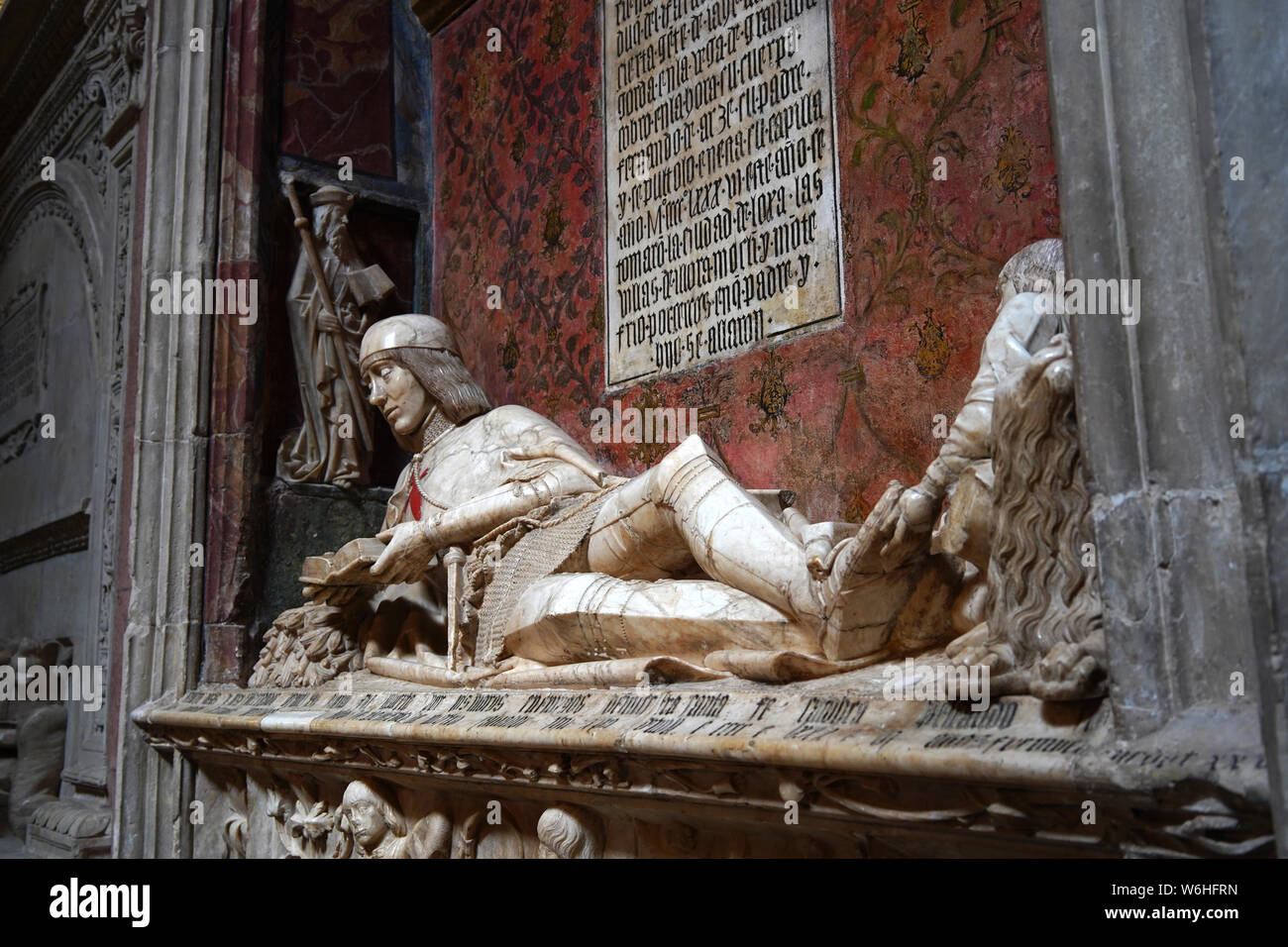 Das Grab von Santa Fe in der Kathedrale von Siguenza, Spanien, eines der schönsten Beispiele der Grabkunst in Spanien Stockfoto