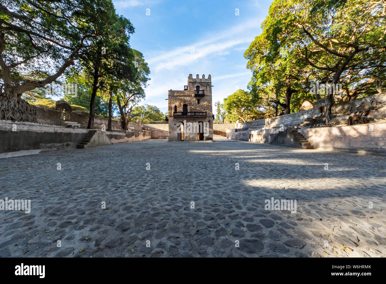 Drei-stöckigen Baden Palast bei Fasilides Badewanne; Gonder, Amhara Region, Äthiopien Stockfoto