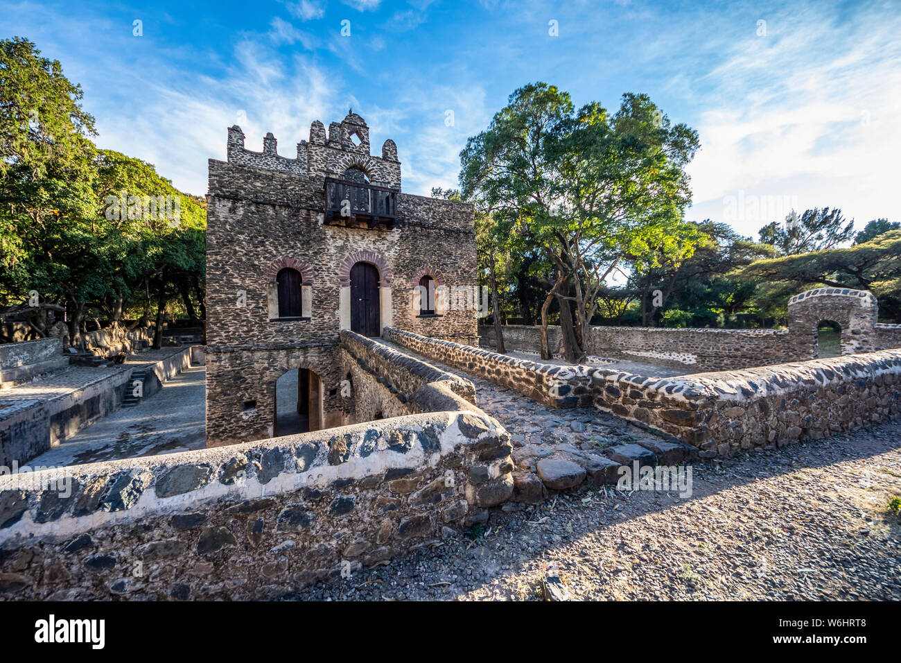 Drei-stöckigen Baden Palast bei Fasilides Badewanne; Gonder, Amhara Region, Äthiopien Stockfoto