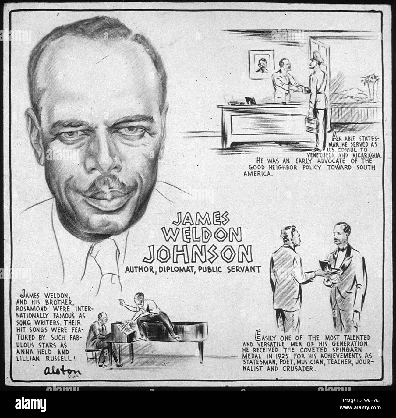 JAMES WELDON JOHNSON - Autor, Diplomat, öffentlichen Knecht; Umfang und Inhalt: James Weldon Johnson - mit biographischen Absätze. Stockfoto