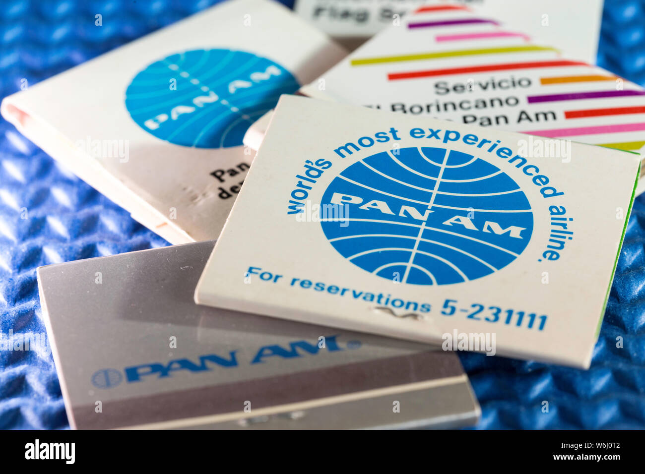 Vintage Pan American Airways branded Streichholzbriefchen, USA Stockfoto