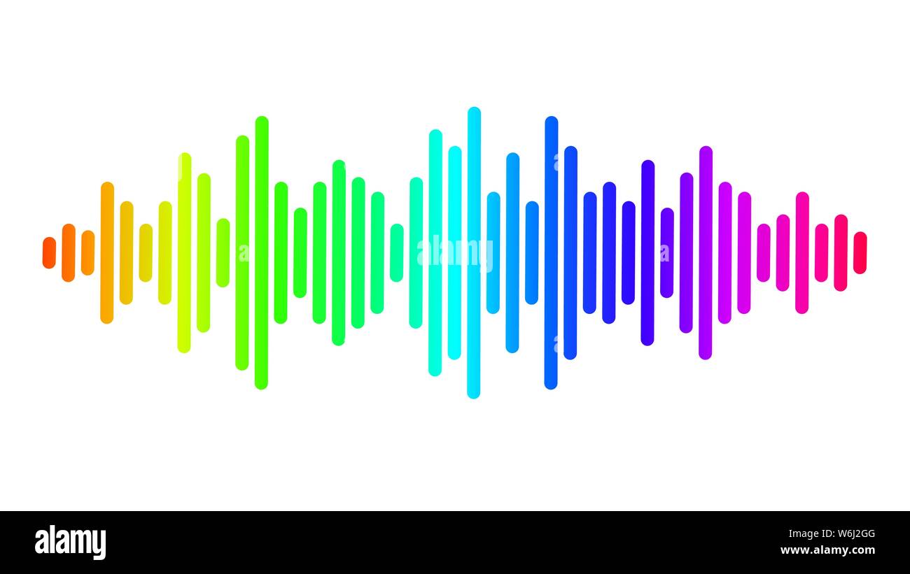 Multicolor Schallwelle mit Imitation von Sound. Audio Identifikationstechnologie. Stock Vektor
