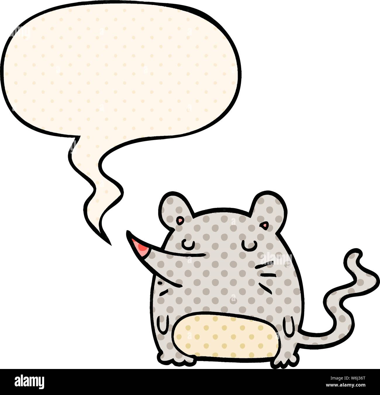 Cartoon Maus mit Sprechblasen im Comic Stil Stock Vektor