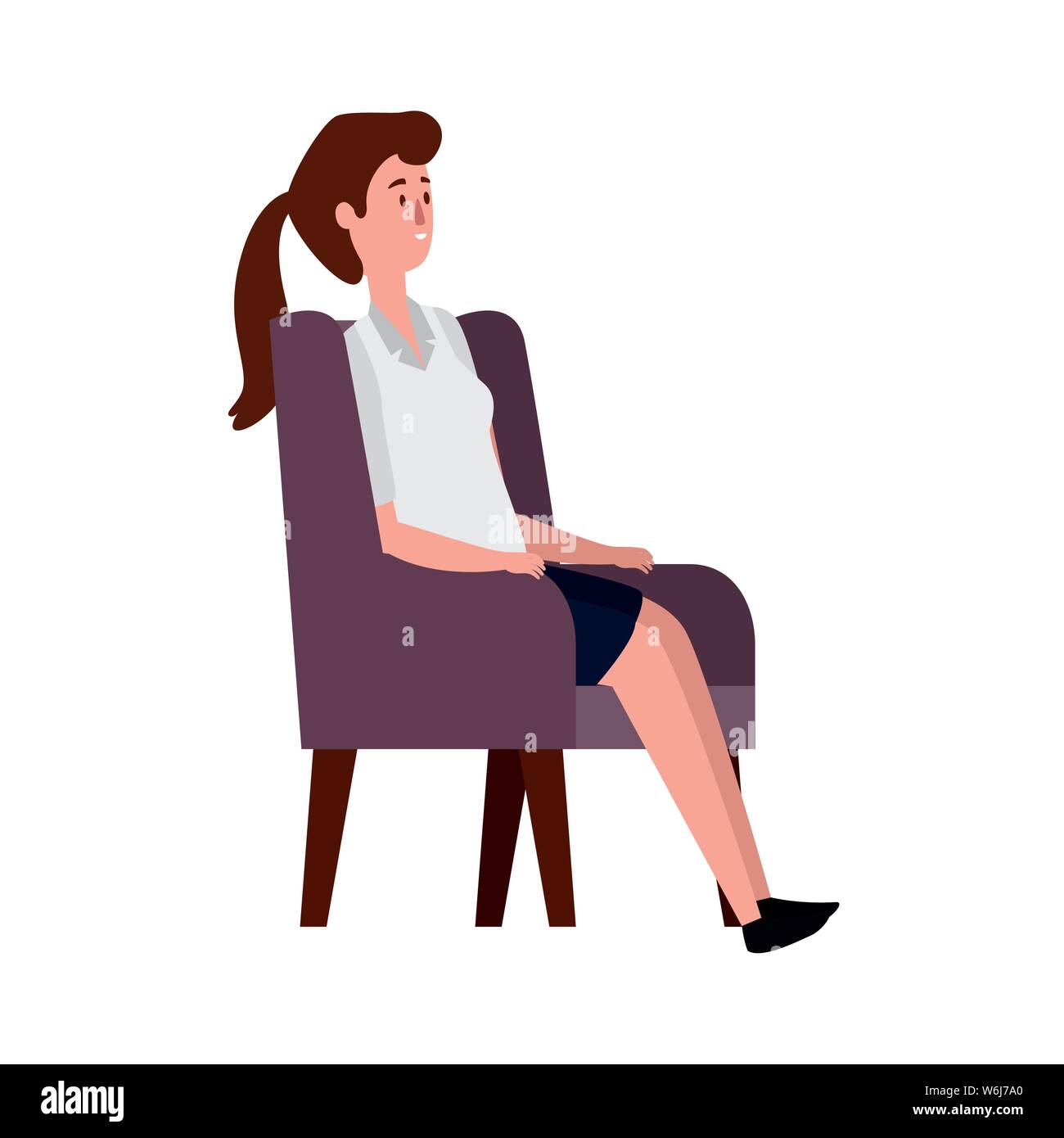 Elegante Geschäftsfrau im Sofa sitzen Stock Vektor