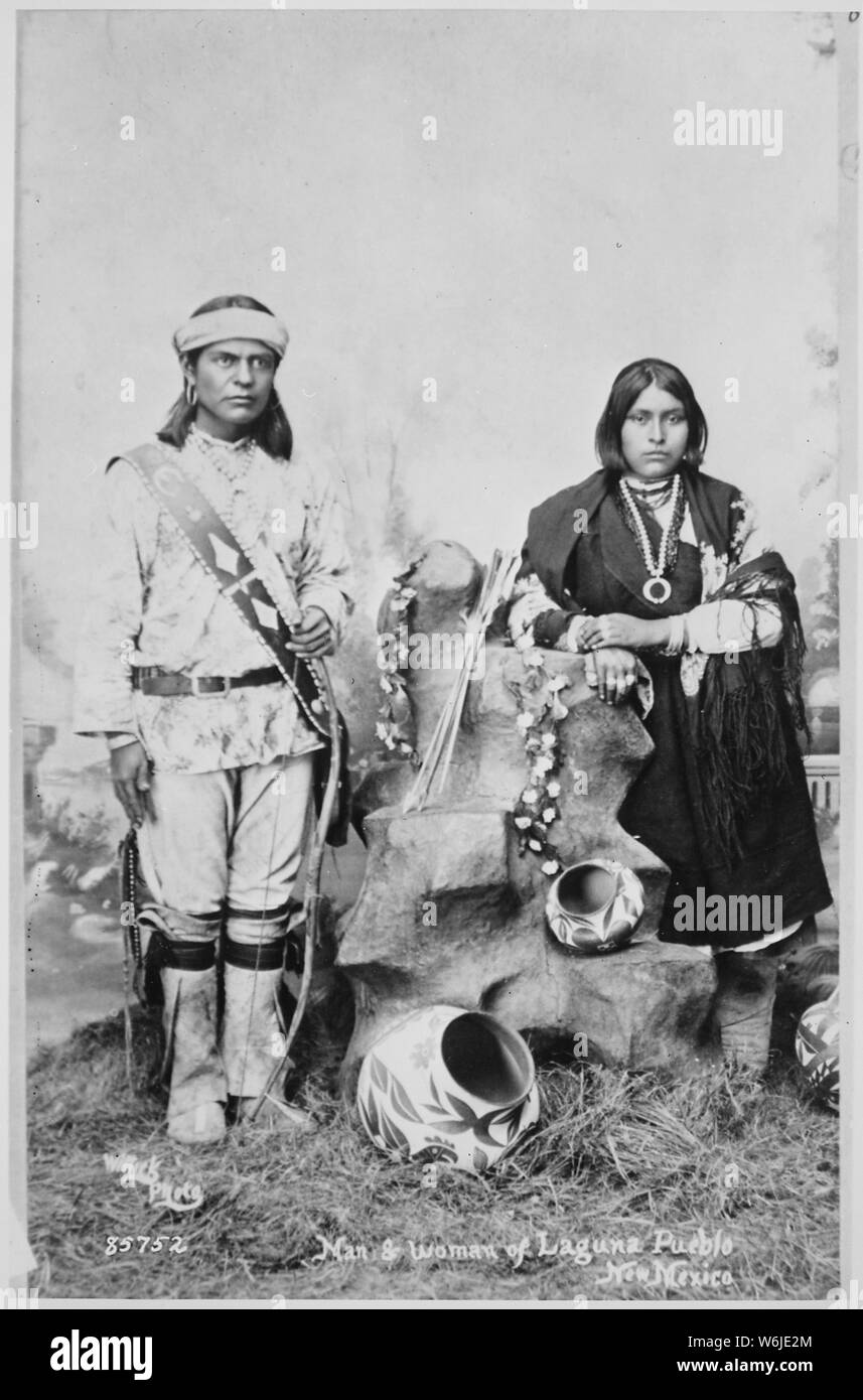 Mann und Frau von Laguna Pueblo, New Mexico Stockfoto