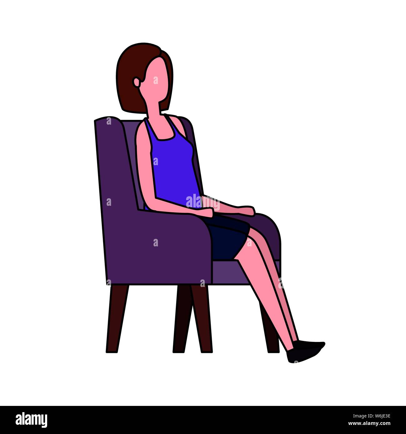Elegante Geschäftsfrau im Sofa sitzen Stock Vektor