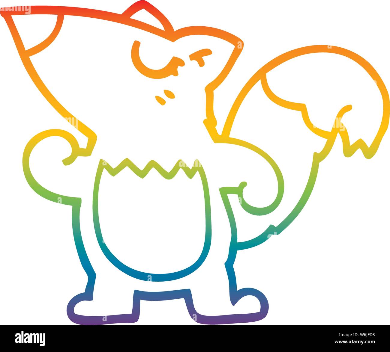 Regenbogen Farbverlauf Zeichnung einer Cartoon squirrel Stock Vektor