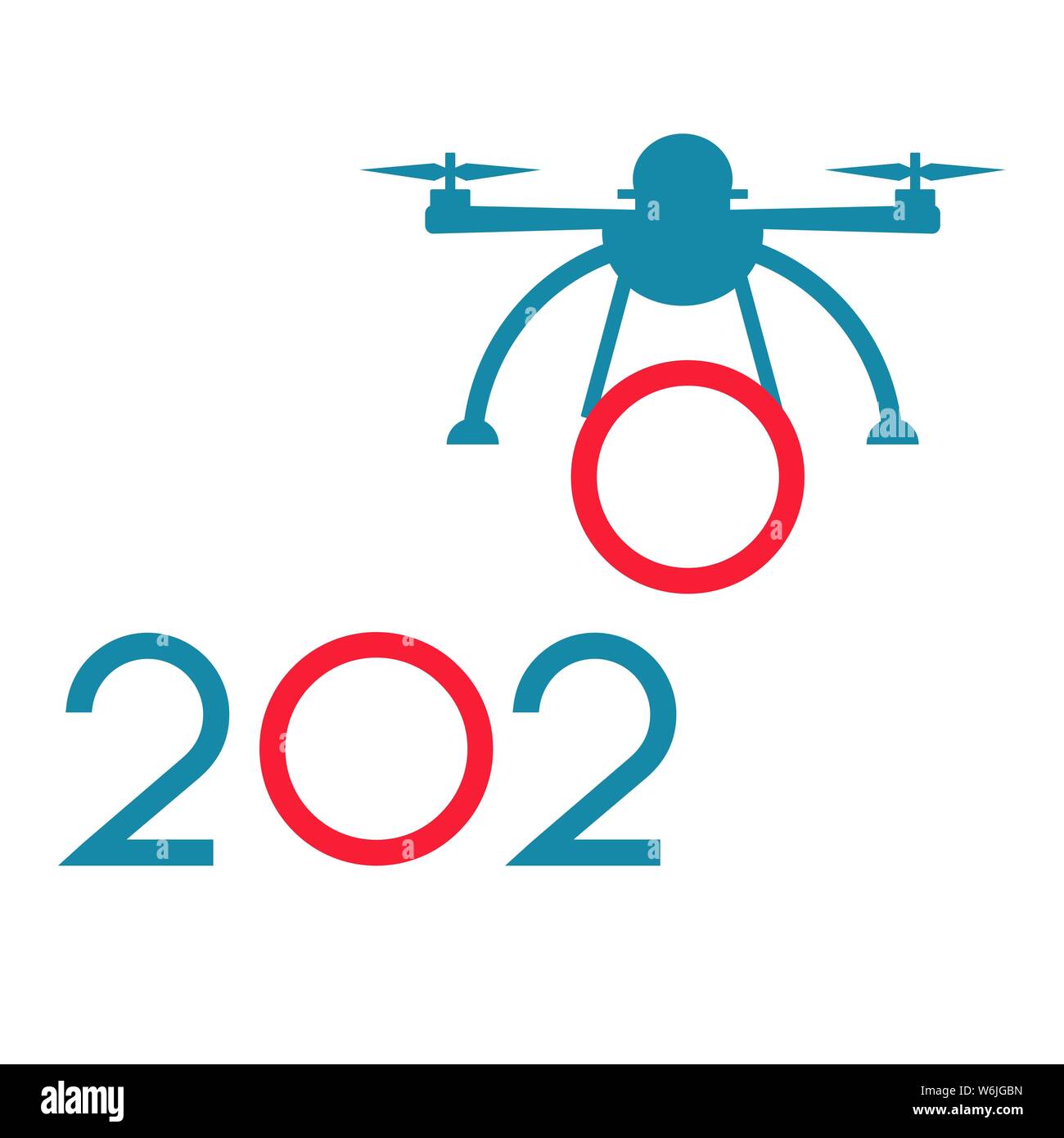 Frohes Neues Jahr Vector Illustration mit Drone übertragungen Zahlen 2020. Design für Poster, party Karte drucken. Stock Vektor