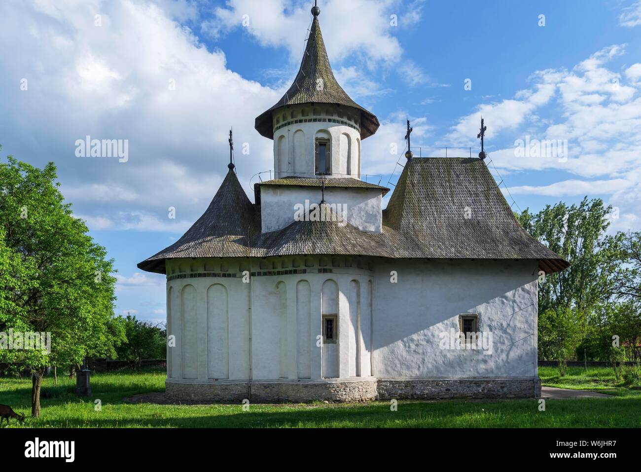 Kirche der Kreuzerhöhung, 15. Jahrhundert, Moldau Kloster, Patrauti, Gura Humorului, Rumänien Stockfoto