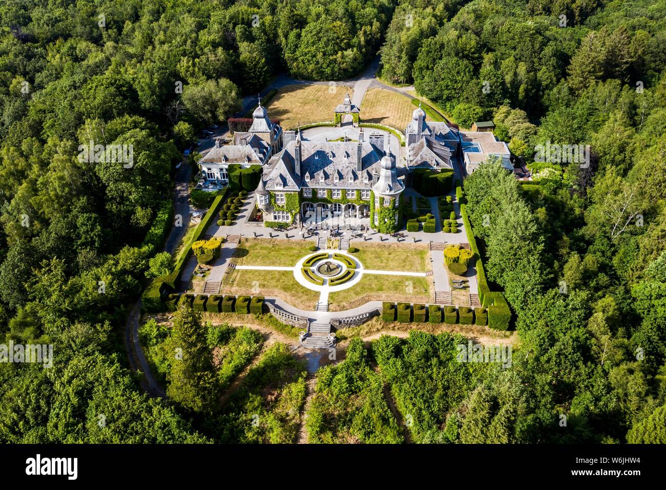 Manoir de Lebioles, Herrenhaus in Creppe, Spa, Belgien Stockfoto