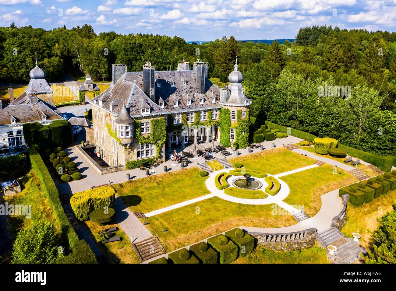 Manoir de Lebioles, Herrenhaus in Creppe, Spa, Belgien Stockfoto