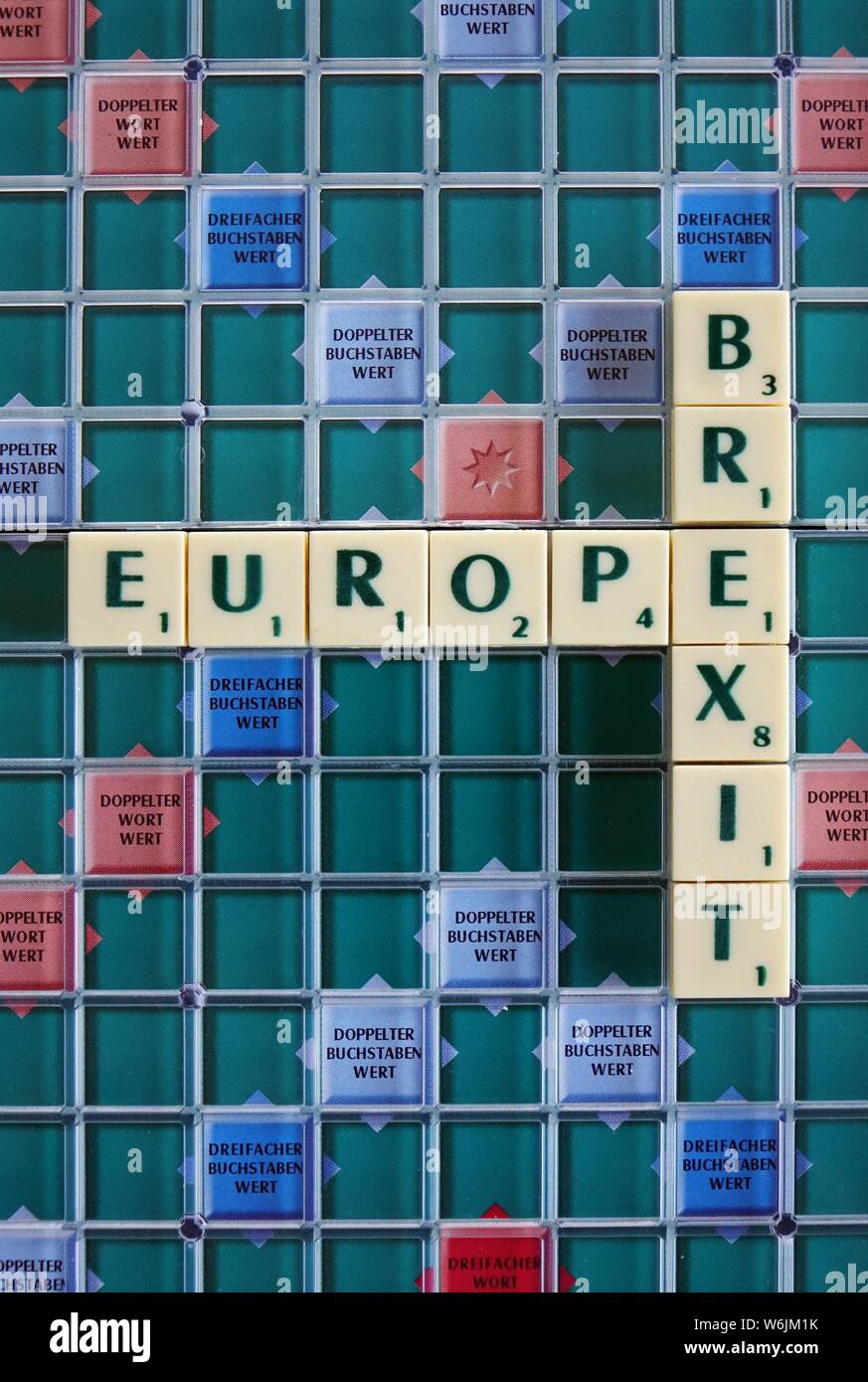 Schreiben Spiel, das Thema Europa, Brexit, Exit, Deutschland Stockfoto