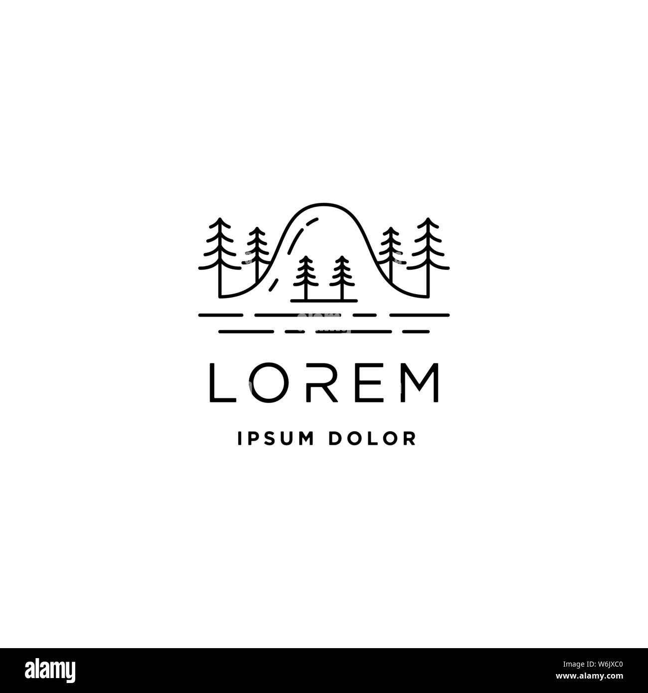 Berg Logo vektor design Landschaft Symbol Stock Vektor