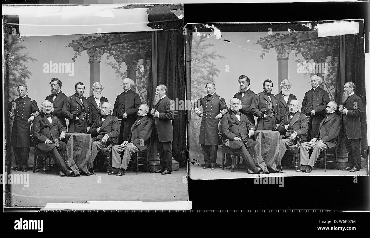 Peabody Fund Committee: William Aiken, Gouverneur, S.C.; Admiral David G. Farragut; Hon. Hamilton Fish, N.Y.; Gen. Ulysses S. Grant; Bischof McIlvane; George B. Westmore, R.I.; Hon. Robert C. Winthrop, Mass. Stockfoto