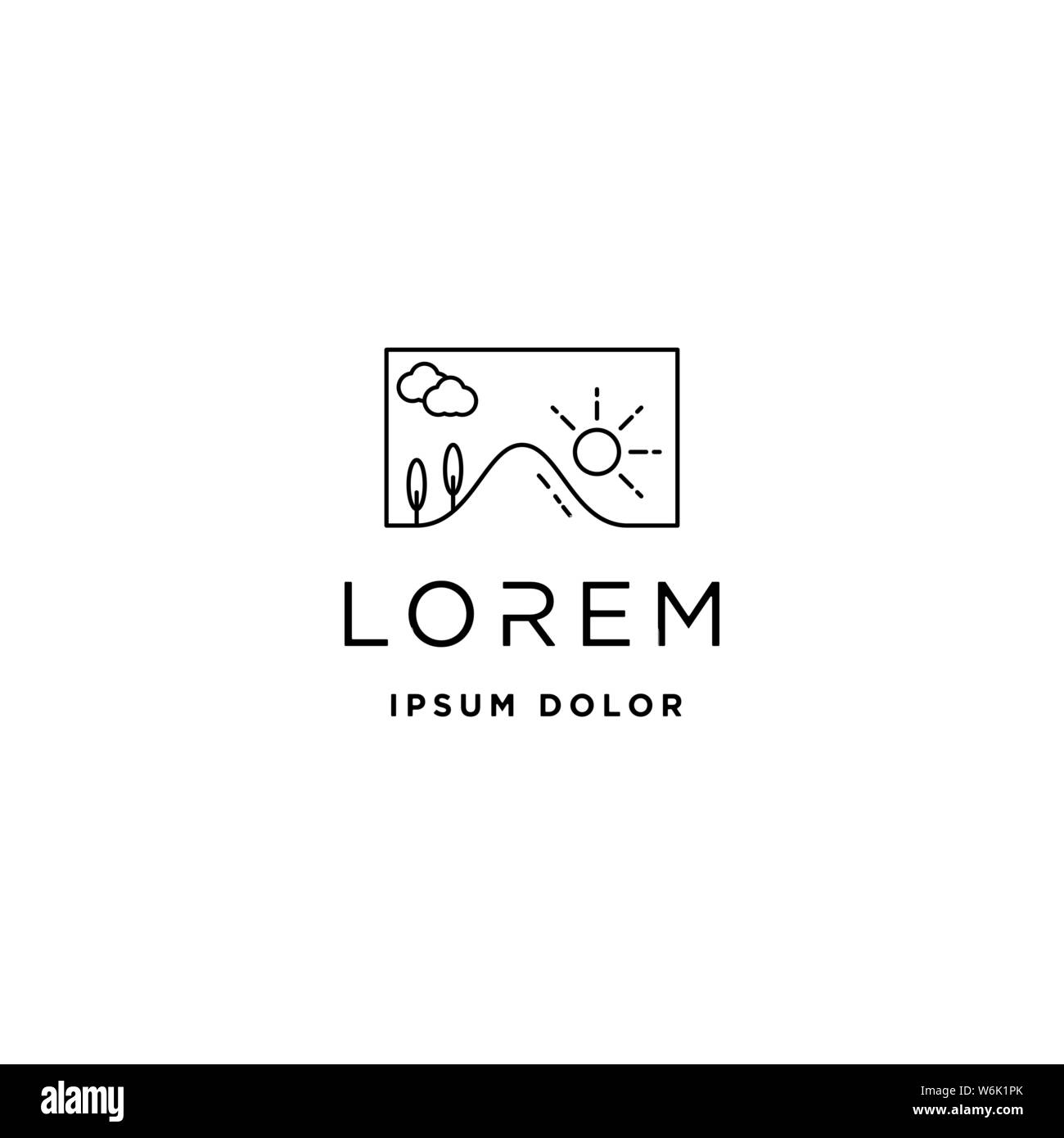 Wald Logo vektor design Landschaft Symbol Stock Vektor